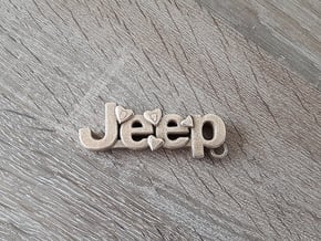 Jeep car keychain in Polished Bronzed Silver Steel