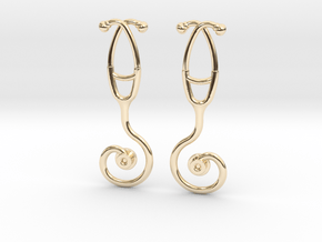 Stethoscope Spiral Earring in 14K Yellow Gold