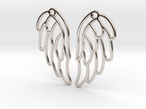 Angel Wing Earrings in Rhodium Plated Brass