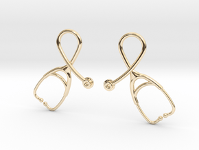 Stethoscope Looped Earrings in 14k Gold Plated Brass