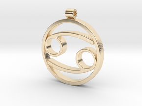 Cancer Zodiac Sign Pendant in 14k Gold Plated Brass