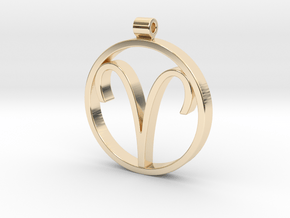 Aries Zodiac Sign Pendant in 14k Gold Plated Brass