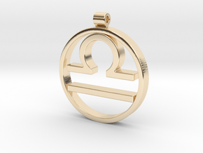 Libra Zodiac Sign Pendant in 14k Gold Plated Brass