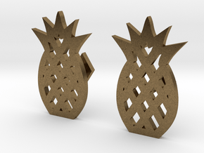 Pineapple Cufflinks in Natural Bronze
