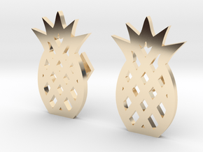 Pineapple Cufflinks in 14K Yellow Gold