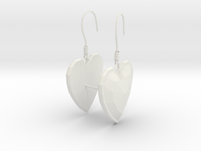 Hearts Earrings in White Natural Versatile Plastic