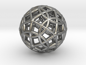 Spherical Icosahedron with Dodecasphere 1" in Natural Silver