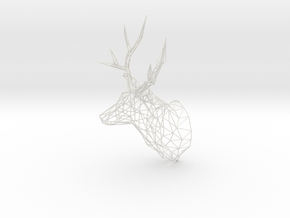 Deer Stag Trophy Head 400mm High in White Natural Versatile Plastic