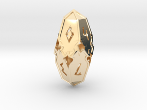 Amonkhet D10 gaming die - Large, hollow in 14k Gold Plated Brass