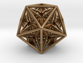 Super Icosahedron 1.5" in Natural Brass
