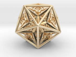 Super Icosahedron 1.5" in 14K Yellow Gold