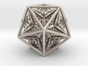 Super Icosahedron 1.5" in Rhodium Plated Brass