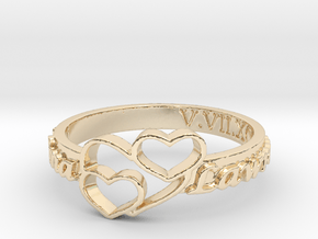 Anniversary Ring with Triple Heart - May 7, 1990 in 14K Yellow Gold: 12 / 66.5
