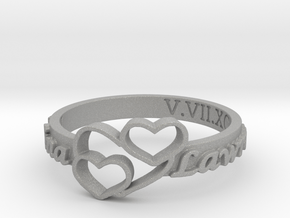 Anniversary Ring with Triple Heart - May 7, 1990 in Aluminum: 12 / 66.5