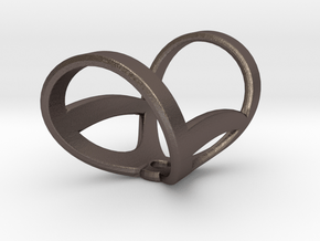 Infinity ring splint 6'' to 7'', length 32 mm in Polished Bronzed Silver Steel