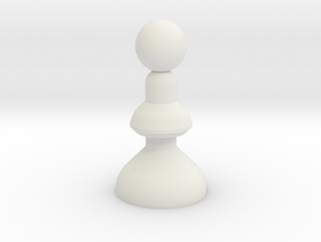 Chess Pawn in White Natural Versatile Plastic