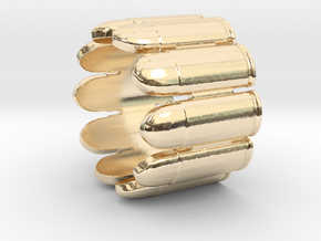 Pistol Bullets, 10, Thick, Ring Size 14 in 14K Yellow Gold
