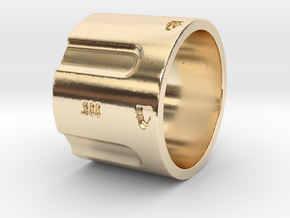 500 5-Shot Revolver Cylinder, Ring Size 12 in 14K Yellow Gold