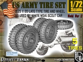 1-72 8-25x20 Late Tire White Scout Car Set2 in Tan Fine Detail Plastic
