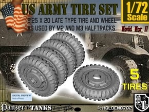 1-72 8-25x20 Late Tire Halftrack Set2 in Tan Fine Detail Plastic