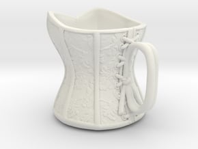 Victorian Damask Corset Cup, c. 1860-68 in White Natural Versatile Plastic