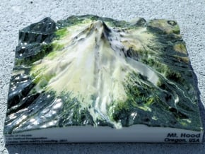 Mt. Hood Map - 5" in Glossy Full Color Sandstone