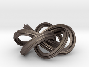 Trefoil Knot in Polished Bronzed Silver Steel