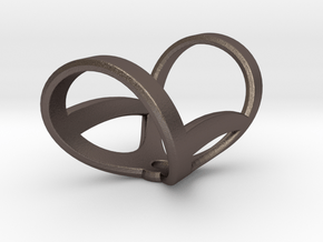 Infinity ring splint 5'' to 6'', length 32 mm in Polished Bronzed Silver Steel