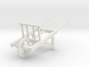 18th Century Utility Wheelbarrow 1/24 in White Natural Versatile Plastic