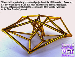 Toroidal Hypercube 80mm 1.5mm Time Traveller in White Natural Versatile Plastic