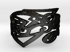 Charm Ring Design Ring Size 7 in Matte Black Steel