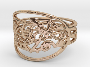 Freaky Ring Design Ring Size 7 in 14k Rose Gold Plated Brass