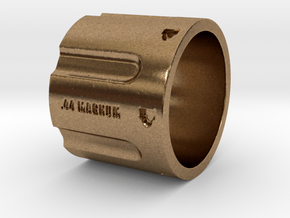 44 Magnum Cylinder XL, 20mm Tall, Ring Size 12 in Natural Brass