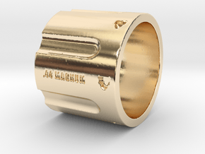 44 Magnum Cylinder XL, 20mm Tall, Ring Size 12 in 14K Yellow Gold