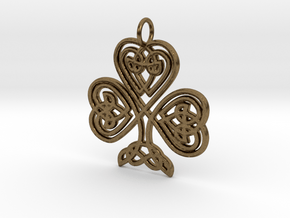 Celtic Shamrock Pendant Elegant Irish Charm in Natural Bronze