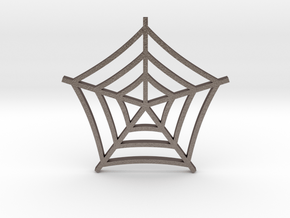 Cobweb Pendant in Polished Bronzed Silver Steel