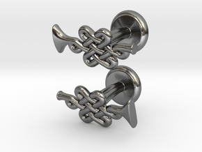 Infinity Knot Trumpet Cufflinks in Polished Silver