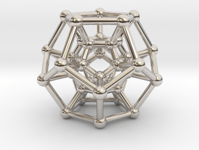 Hyper Dodecahedron in Rhodium Plated Brass