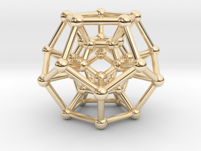 Hyper Dodecahedron in 14k Gold Plated Brass