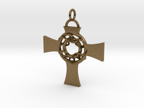 Celtic Circle Cross Pendant in Natural Bronze
