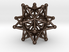 Stellated Icosahedron - 20 Pointed Merkaba in Polished Bronze Steel