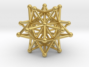 Stellated Icosahedron - 20 Pointed Merkaba in Polished Brass