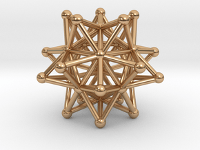 Stellated Icosahedron - 20 Pointed Merkaba in Polished Bronze