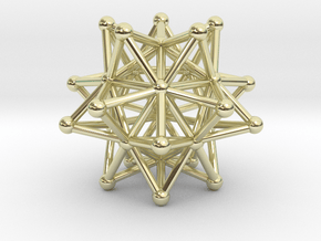 Stellated Icosahedron - 20 Pointed Merkaba in 14K Yellow Gold