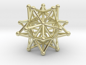 Stellated Icosahedron - 20 Pointed Merkaba in 14k Gold Plated Brass