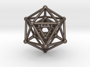 Hyper Icosahedron in Polished Bronzed Silver Steel