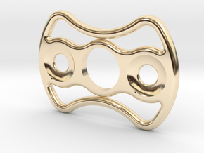  Double skeletonized fidget spinner in 14k Gold Plated Brass