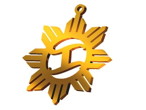 The Katipunan Sun of Freedom pendant in 14k Rose Gold Plated Brass