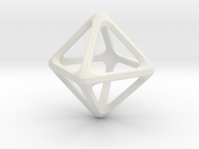Octohedron in White Natural Versatile Plastic