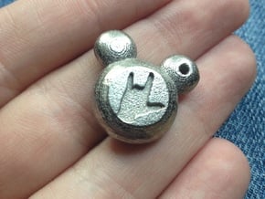 Mickey Mouse "I Love You" Charm in Polished Nickel Steel